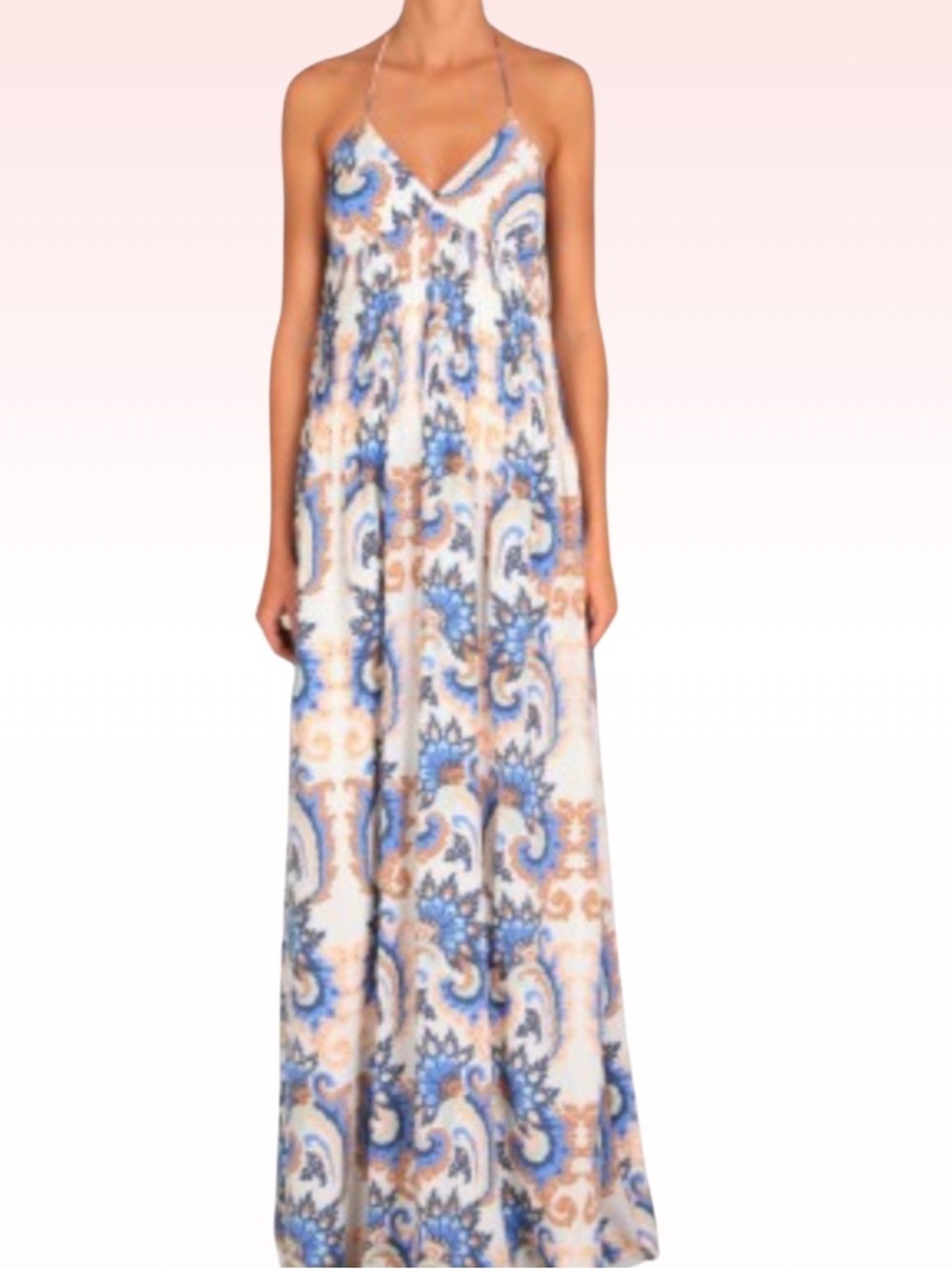 TIBI Paisley Pink & Blue Maxi Dress (Sz 2)